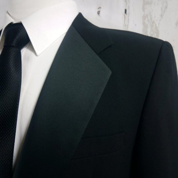 Custom Made 41R 1 Button Black Tuxedo Suit Blazer - Picture 2 of 8